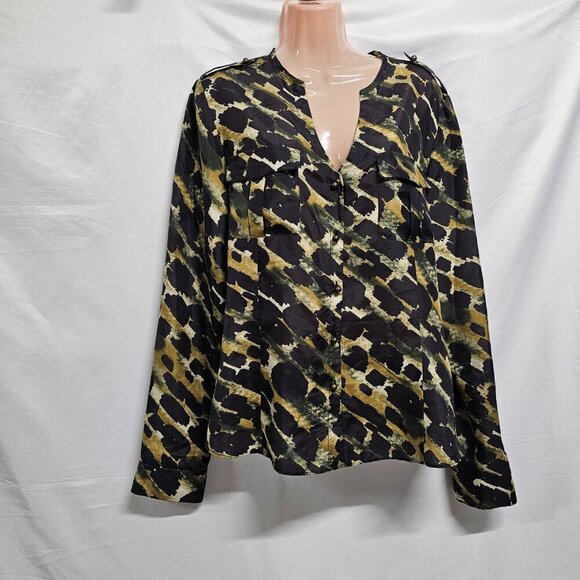 Lafayette 148 New York 100% Silk Top Blouse Shirt Women Size 12 - Picture 3 of 14